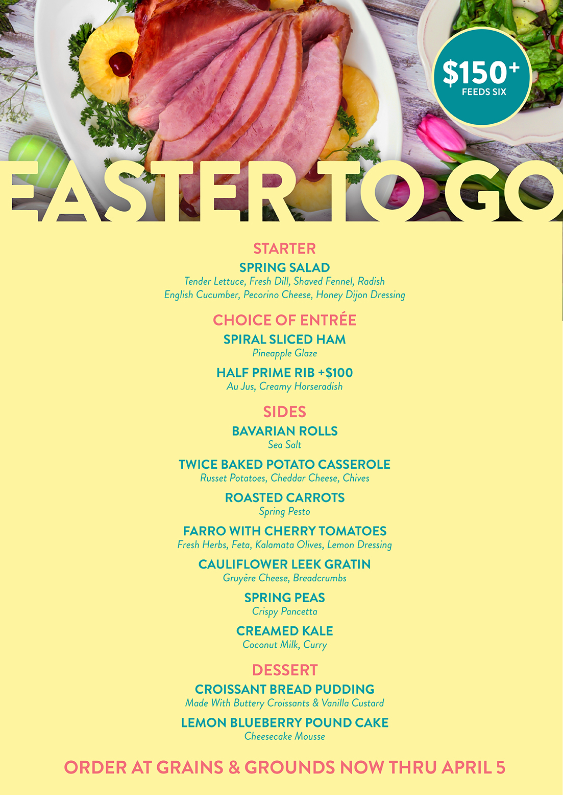 Easter To Go Menu 2023