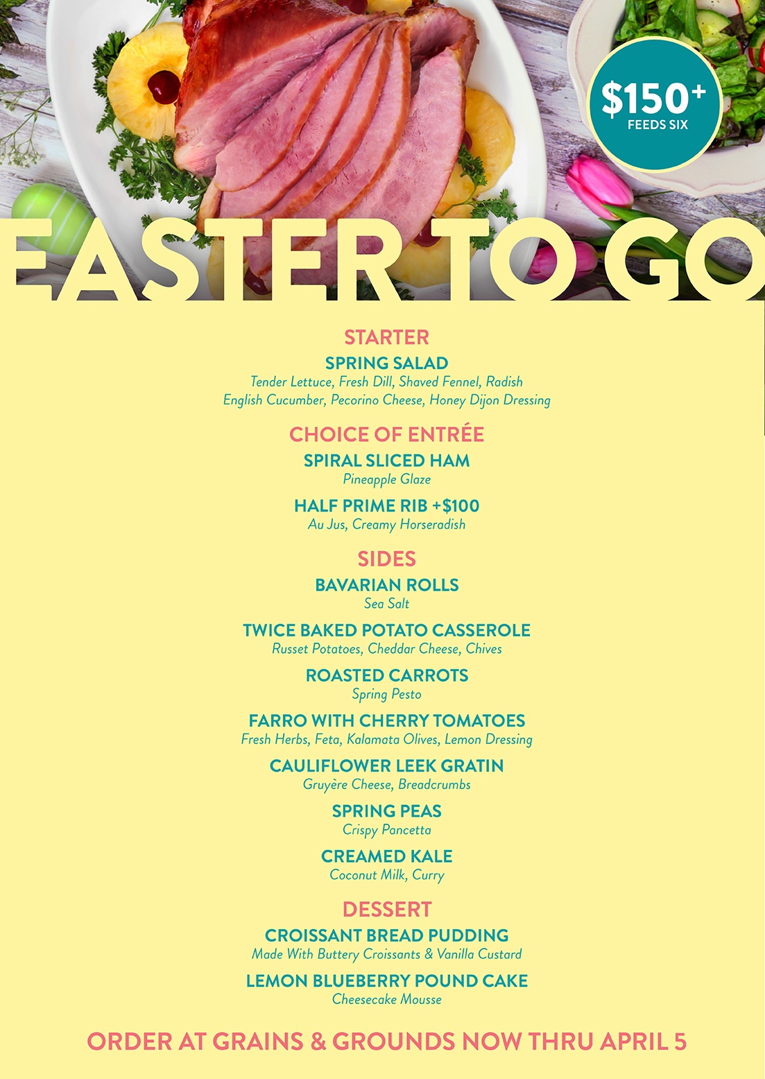 Easter To Go Menu 2023 Easter To Go Menu 2023